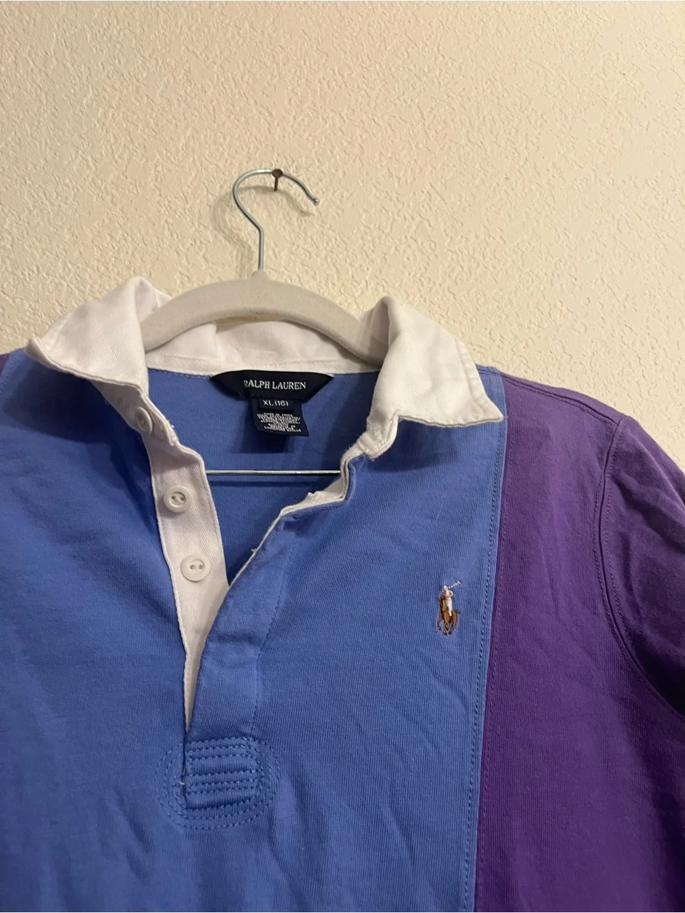 Ralph Lauren White-Collar Blue Rugby Shirt Dress